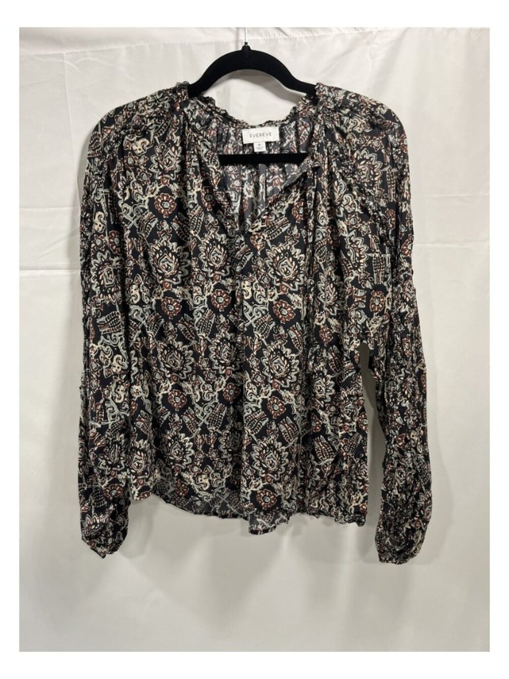 EVEREVE Blouse Women's Size M Black Multi-color
